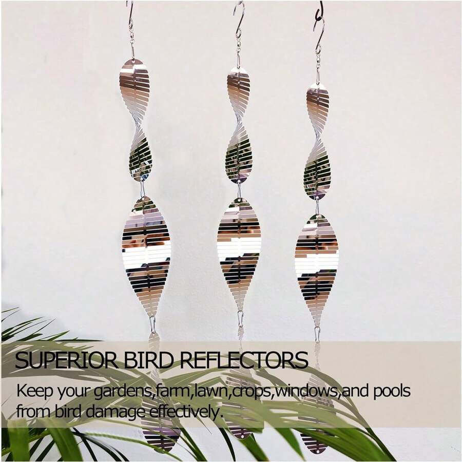 1pc Rotating Metal Bird Scare Plate Set High Reflection Double Sided Bird Rotating Reflector
