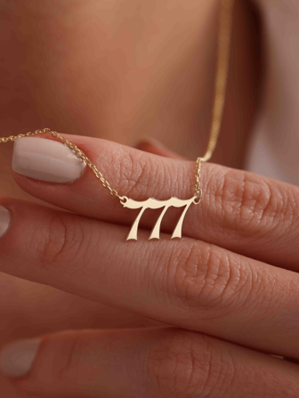 個性化黃金天使數字項鍊幸運號碼111 222 333 444 555 666 777 888 999，銀色數字吊墜禮物送女友