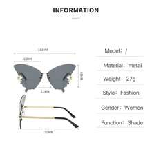 Gafas de moda con forma de mariposa personalizadas para mujeres 2024, con alas, oversize, gafas de alta gama - Dorado - Ver 4