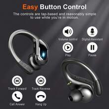 BX27  Ear-Hook  Wireless Earbuds 90H Long Battery Life True Wireless Earphones LED Power Display, Button Control Earbuds Black Color - Black - View 4