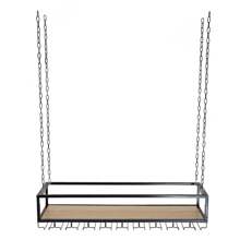 YUNRUX 100cm Hanging Wine Rack, Hanging Wine Glass Rack, Adjustable Hanging Wine Bottle Holder, Suitable For Home Bars, Kitchens, Bars, Restaurants - Black - View 5