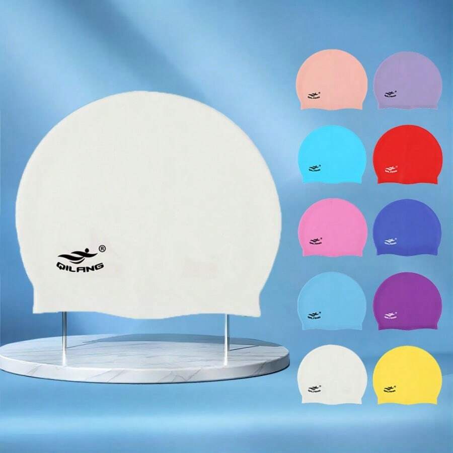 1个硅胶泳帽，轻便舒适，透气防水，保护耳朵，款式多样，是夏季郊游、海滩度假和泳池活动的理想之选