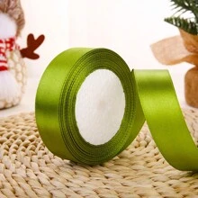 1 pieza/6 piezas Cinta de regalo de unicolor, Pinza de pelo hecha a mano, Cinta de satén de 1 pulgada x 25 yardas, Cinta para decoración de bodas y fiestas, Cinta para hacer coronas, Cinta para hacer lazos, Cinta para hacer ramos de pelo, Manualidades y costura, Navidad - Multicolor - Ver 22
