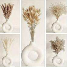 110 Stück Pampasgras weiße getrocknete Kaninchenschwanz Blumen, Boho-Stil Dekoration, künstliche Badezimmer Blumen Wanddekoration, Valentinstag, Geschenk, Herbstdekoration, Künstliche Pflanzen