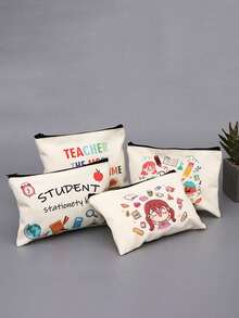 1pc Creative Zipper Makeup Bag Organizer Pouch - Multicolor - View 1