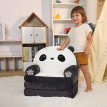 Toddler Plush Panda Chair, Foldable Kids Sofa, Soft Plush Makes It A Lovely Companion For Reading And Relaxing, For Kids Age 18 Months And Up