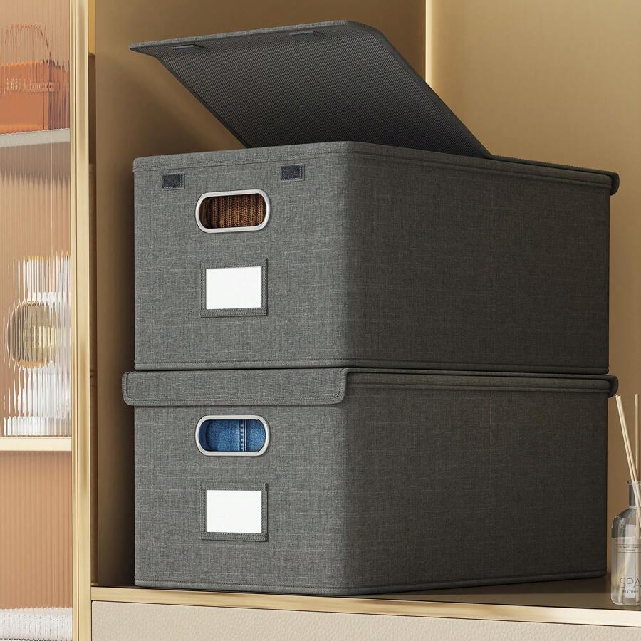 One-Piece Foldable Storage Box With Lid, Shelving Storage Container, Suitable For Office, Bedroom And Laundry Room Decorations Decor Festival Decor Room Decor Home Decor Bed Room Decor Dress Pants Shoes Jeans Boots Skirt Bedroom, Organizer, Home Storage, White T Shirt Women, Black Pants Women, Ladies Winter Clothes, Dress,