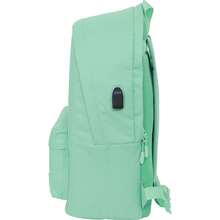 Double School Backpack (Daily Use) 15.6" With USB Munich Basicos "Turquoise" - Official Licensed School Backpack - Ergonomic Design - Ample Storage Space - Multifunctional Pockets - Multicolor - View 3