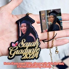 Vòng cổ tùy chỉnh với thiết kế theo chủ đề mùa tốt nghiệp & mùa tựu trường thời trang, quà tặng kỷ niệm, sinh nhật bất ngờ, quà tặng bạn cùng lớp - Vàng và hồng lấp lánh - Xem 6