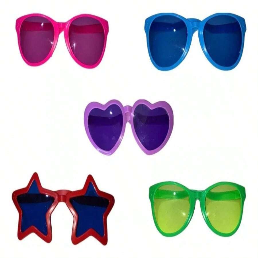 40 Lentes Gigantes Plástico Color Fiesta Batucada Boda Xv - Multicolor - Ver 1