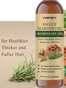 加入迷迭香精油的甜杏仁油滋潤身體和頭髮的油 - 200ML - 查看 4