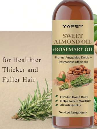 加入迷迭香精油的甜杏仁油滋潤身體和頭髮的油