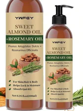 Blends Sweet Almond Oil With Rosemary Oil Moisturizing Body Oil And Hair Oil