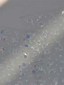 1pc 5D Nail Art Stickers Summer Beach Ocean Water Ripples Flash Star Shell Starfish Conch Seasnail Soft Relief Decoration Nail Art Sticker Manicure Decal