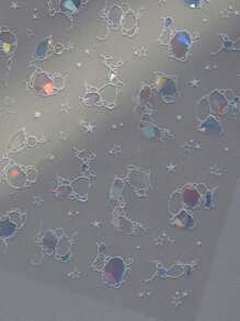 1pc 5D Nail Art Stickers Summer Beach Ocean Water Ripples Flash Star Shell Starfish Conch Seasnail Soft Relief Decoration Nail Art Sticker Manicure Decal