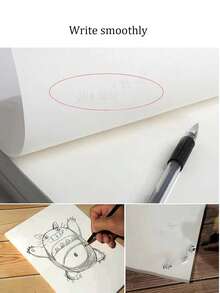 5本400頁A4筆記本草稿紙，工作計劃黑板方便計算數學公式，學校，學生，文具，學用品 - 白色 - 查看 3