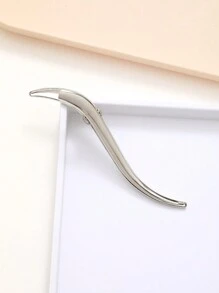 1 件银色鳄鱼皮发夹，时尚 S 形金属发夹，适合女性日常发型，适合固定马尾辫和装饰用途，发饰，发夹发夹爪夹发夹，学校用品 - 銀色 - 查看 4