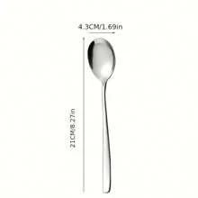 3入組韓式匙羹，不銹鋼匙羹，長柄，家用餐匙，加厚餐具，米飯攪拌匙，咖啡甜點匙，廚房，夏季海灘派對，食物，露營，收納，居家裝飾，廚房用品