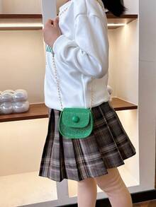 Spring And Summer Mini Saddle Bag For Girls, New Korean Style Versatile Chain Small Bag, Shoulder And Crossbody Bag - Green - View 6
