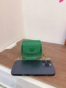 Spring And Summer Mini Saddle Bag For Girls, New Korean Style Versatile Chain Small Bag, Shoulder And Crossbody Bag - Green - View 3