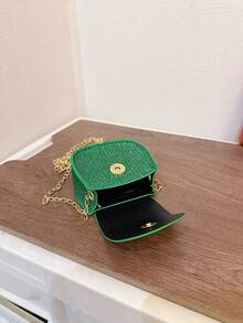 Spring And Summer Mini Saddle Bag For Girls, New Korean Style Versatile Chain Small Bag, Shoulder And Crossbody Bag - Green - View 5