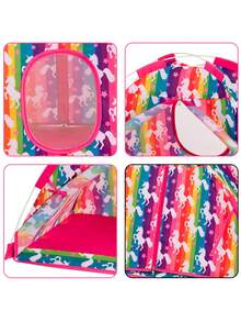 美國女孩娃娃18英寸帳篷套裝，彩色帳篷和星空染色睡袋玩具組