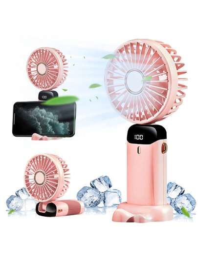Portable Fan, Hand Held Fan Handheld Fan Rechargeable Portable Fan For Travel Personal Fan Handheld Foldable 5 Speeds For Travel/Camping/Outdoor/Office For Summer And For Outdoor,Sport,Travel,Kitchen,Bedroom,School,Office,And For Woman,Man,Children,Adult