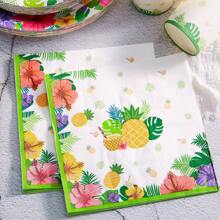 Disposable Tropical Paper Plate, Cup, And Napkin Set For Hawaiian Party Decorations, Luau Party Supplies,Christmas - Multicolor - View 8