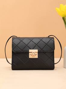 Summer Fashion Versatile Geometric Pattern Flap Lock One Shoulder Crossbody Bag