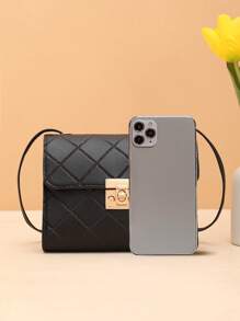 Summer Fashion Versatile Geometric Pattern Flap Lock One Shoulder Crossbody Bag