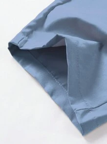 1pc Boyfriend Style Men's Work Pants Loose-Fit Straight-Leg Wide-Legged Quick-Dry Sports Leisure Trousers - Royal Blue - View 6