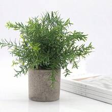 1 pieza Planta artificial multifuncional con maceta, decoración del hogar para cocina, sala de estar, dormitorio, realista - Verde - Ver 1