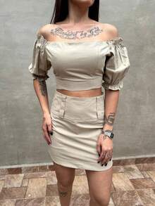 Women Two-Piece Outfits - Màu be - Xem 2