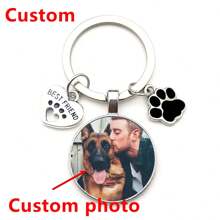 Custom DIY Dog Photo Keychain I Love Dog Glass Crystal Pendant Mini Heart Keychain Car Key Man And Girl Favorite Gift,Customized Keychains & Accessories,Easy Comfort, ,Colorful,Cute,Adorable,Funny,Kawaii,Y2K,Stylish,Unisex,Casual,Custom,Personalized,Unique,Customized,Ideal Gifts For Him,Ideal Gifts For Her,Her,Boyfriend,Girlfriend,Family,Friends - Silver - View 2