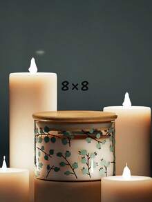 1入組玻璃食品儲存容器，帶竹蓋，可密封保存廚房和餐具室儲物，適用於儲存意大利麵、咖啡豆、麵粉、糖等