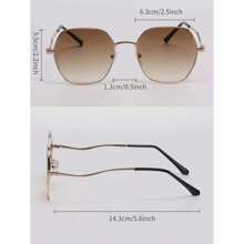 1 piezas gafas de sol vintage con marco metal muy elegante , para uso diario, playa , calle , con proteccion UV - Marrón - Ver 4