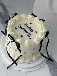 10入組DIY絲帶蝴蝶結蛋糕裝飾，黑色絲綢蛋糕裙，畢業蛋糕裝飾，節日禮品包裝，派對裝飾，生日派對桌面裝飾 - 彩色 - 查看 3