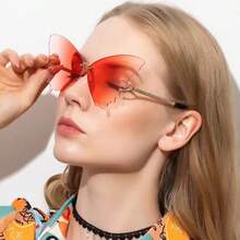 Gafas de moda con forma de mariposa personalizadas para mujeres 2024, con alas, oversize, gafas de alta gama - Dorado - Ver 12