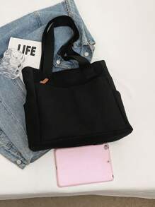 Bolso de tela vintage de un solo color para mujeres, bolso de hombro tipo hobo de moda con múltiples bolsillos, gran capacidad, asa superior, bolso de almacenamiento para vacaciones y viajes, bolso de mano casual para ir y venir, bolso cuadrado portátil de mensajería para uso diario, bolsos de tela para estudiantes, con múltiples compartimentos, perfecto para la playa, la escuela, el trabajo y el uso diario.