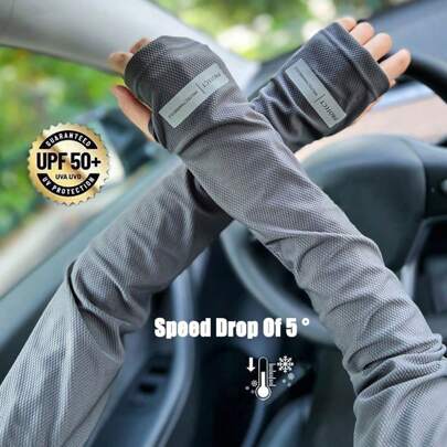 1 Pair Large Size Breathable Thin UV Protection Arm Sleeves For Summer, Ice Silk Sunscreen Sleeves For Men And Women, Outdoor Sports Cycling And Driving Fishing Sun Protection Arm Covers, Loose Hand Sleeve Protectors Arm Sleeve, Sunshade Cuff Covers Sleeves Cover Arms White Gloves Arm Warmers Autumn Outfits Halloween Costumes Black Arm Sleeve Gifts For Men