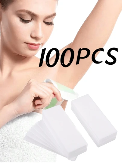 100片装 这款100片装的脱毛贴适用于身体（腋下、腿部）或面部毛发——预切，即用型设计（预涂蜡脱毛贴无需额外蜡）简化脱毛过程。