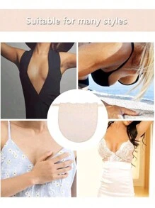 1pc/2pcs Women's Color Block Lace Bra Pad Bralette Accessories With Striped Pattern, Removable & Washable Push Up Bra Pads Made Of Woven Polyester