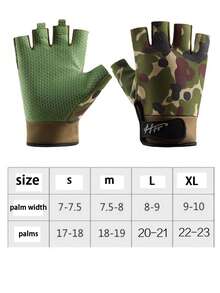 1對軍綠色半指戰術手套，男女皆適用的輕質運動手套，適合戶外騎行訓練，防滑透氣耐磨手套 - 軍綠色 - 查看 4