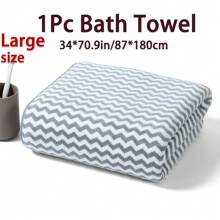 1pc Large Size Striped Bath Towel 34*70.9in/87*180cm, Made Of Ultra-Fine Fiber Material, Soft And Comfortable, With Good Water Absorption, Suitable For Bathroom, Gym, Hotel, Home Use. Multiple Colors Available. Home Bathroom Decor Fall Decor Back To School For Beauty Salon Home Bathroom Shower Towels For Beauty Salon, Hotel Sports,Home Essentials, Towel, Skin Care Bath Towel Sheet - Multiple Colors Available (87*180cm) - View 11