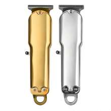 LARGNER 3 合 1 专业电动理发器：雕刻电动剃须刀、大功率往复式电动剃须刀、独立金属鼻毛修剪器、梳子、理发披肩、组合套装 - 銀色 - 查看 5