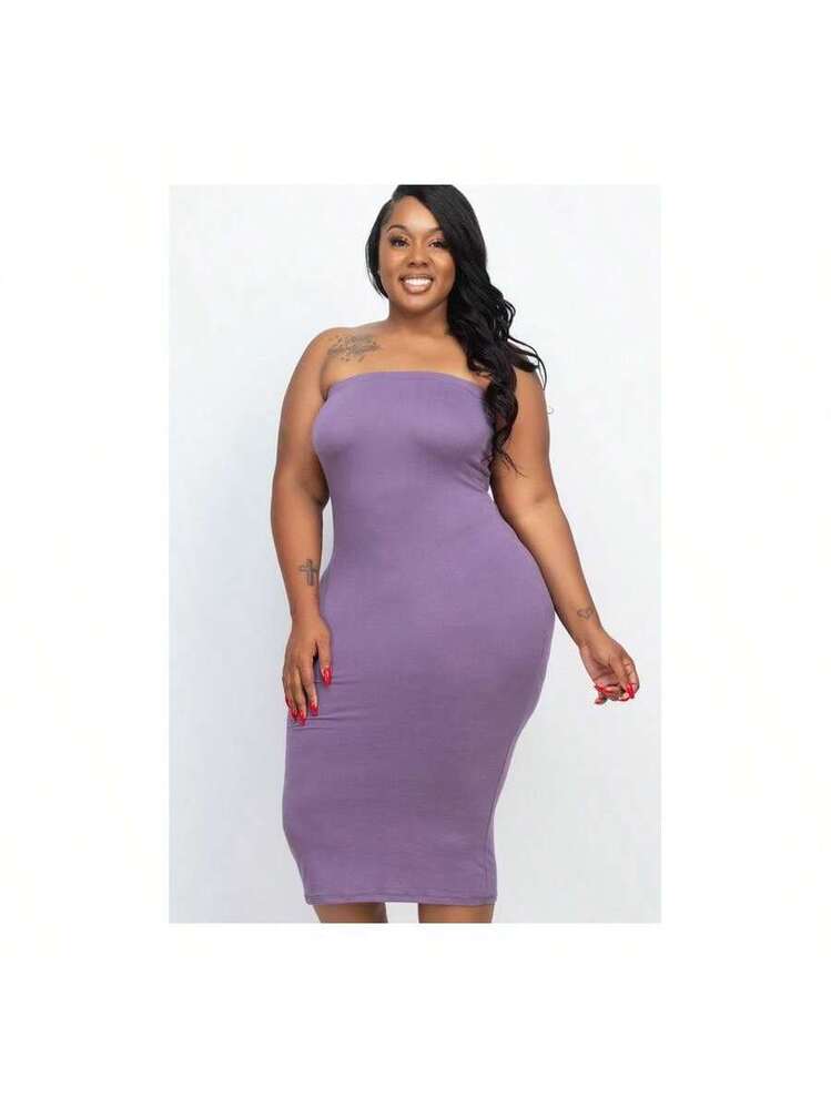 strap bodycon midi dress Plus Size Solid Strapless Tube 95Spandex % YGroup_faith-maxi-dress Pashmina Shawls and Wraps SIZE::Adult XL