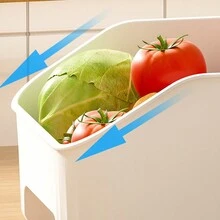 1pc Simple White Drawer-Style Storage Box Without Lid, Suitable For Storing Snacks, Beverages, Vegetables - White - View 5