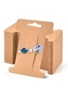 100pcs/Set Hair Clip Display Cards, DIY Kraft Paper Headband Display Cards, For Hair Clip And Headband Storage - 100PCS - View 13