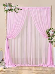 2 件粉色透明背景窗帘，适合派对、婚礼、派对、生日、拍照亭背景装饰、返校情人节 - 粉色 - 查看 7