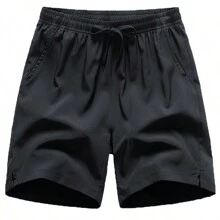 2pcs Summer Boyfriend Style Men's Sports Shorts, Breathable Casual Zipper Pocket Bermuda Shorts, Sport Fitness Running Cycling Lightweight Pants